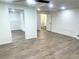 Finished basement with hardwood floors and bathroom at 1445 Watercrest Cir, Lawrenceville, GA 30043