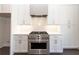 Modern kitchen with stainless steel range and white cabinets at 280 Briscoe Way # 38, Alpharetta, GA 30009