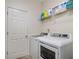 Convenient laundry room with washer, dryer, and shelving at 700 Mountain Oaks Pkwy, Stone Mountain, GA 30087