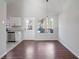 Dining area with hardwood floors and access to the kitchen and backyard at 2969 Sentinel Cir, Lawrenceville, GA 30043