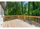 Deck overlooking a wooded area with a wooden railing at 2133 Trailwood Rd, Decatur, GA 30032