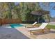 Relaxing poolside with lounge chairs and umbrella at 1413 Wilkes Crest Ct, Dacula, GA 30019