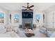Relaxing living room featuring a fireplace, comfortable seating, and large windows at 152 Grand Cres, Alpharetta, GA 30009