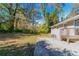 Spacious backyard with patio and surrounding trees at 1777 W Austin Rd, Decatur, GA 30032