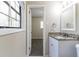 Bathroom with granite countertop and adjacent bedroom access at 1777 W Austin Rd, Decatur, GA 30032