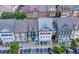 Aerial view of townhomes with parking and landscaping at 2252 Edgartown Se Ln # 2, Smyrna, GA 30080