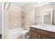 Bathroom with shower/tub combo, vanity with double sinks, and toilet at 2252 Edgartown Se Ln # 2, Smyrna, GA 30080