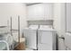Convenient laundry area with washer, dryer, and upper cabinets at 2252 Edgartown Se Ln # 2, Smyrna, GA 30080