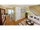 Virtually staged living room with hardwood floors and modern furniture at 6940 Roswell Rd # C14, Atlanta, GA 30328