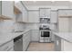 Kitchen with gray cabinets, granite counters, and stainless steel appliances at 265 Dupont Dr # 33, Cartersville, GA 30121