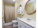 Clean bathroom with shower, toilet and vanity at 250 Blackberry Ln, Douglasville, GA 30134