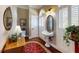 Charming half bathroom with pedestal sink and hardwood floors at 4079 Bullock Bridge Rd, Loganville, GA 30052