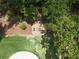 Overhead view of fire pit area with stone patio at 4079 Bullock Bridge Rd, Loganville, GA 30052