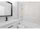 Updated bathroom with marble tile shower/tub combo at 3765 Cindy Dr, Douglasville, GA 30135