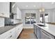 Modern kitchen with white cabinets, a large island, and stainless steel appliances at 2556 Lulworth Ln, Marietta, GA 30062