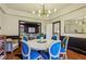 Formal dining room with round table, blue chairs, and hardwood floors at 1445 Sheridan Ne Walk, Atlanta, GA 30324