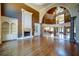 Spacious living room with hardwood floors and fireplace at 595 S Mount Carmel Rd, Mcdonough, GA 30253
