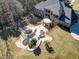 Luxury estate with a freeform pool and expansive patio at 595 S Mount Carmel Rd, Mcdonough, GA 30253