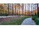 Landscaped backyard with a walkway and trees at 271 Brooks Rackley Rd, Dallas, GA 30157