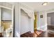 Small bathroom with vintage yellow tile and shower at 825 E Lake Dr, Decatur, GA 30030