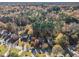 Aerial view of a residential neighborhood with houses surrounded by trees at 1054 Sunny Field Ln, Lawrenceville, GA 30043