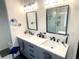 Modern bathroom with double vanity and large shower at 1563 Bailey Farms Dr, Lawrenceville, GA 30043