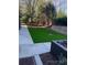 Artificial turf backyard with concrete pathway and landscaping at 1158 Reynolds Square Ln, Atlanta, GA 30307