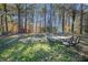 Backyard with patio furniture and surrounding trees at 3680 Tate Rd, Atlanta, GA 30349