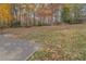 Large backyard with trees and a paved patio at 5267 Tasman Trl, Lithonia, GA 30038