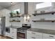 Modern kitchen with white cabinets, large island, and stainless steel appliances at 1727 Cecile Se Ave, Atlanta, GA 30316