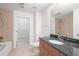 Bathroom with walk-in shower and granite countertop at 3300 Windy Ridge Se Pkwy # 1113, Atlanta, GA 30339