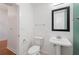 Clean bathroom with pedestal sink and toilet at 3300 Windy Ridge Se Pkwy # 1113, Atlanta, GA 30339