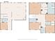 Two-story floor plan with four bedrooms, multiple baths, and open living space at 4562 Spring St, Acworth, GA 30101