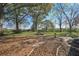 Landscaped backyard with firepit and trees at 14299 Highway 36, Covington, GA 30014