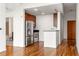Modern kitchen with stainless steel appliances, hardwood floors, and a view of the bathroom at 361 17Th Nw St # 1618, Atlanta, GA 30363