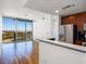 Modern kitchen with stainless steel appliances and granite countertops at 361 17Th Nw St # 1618, Atlanta, GA 30363