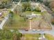 Aerial view showing single-story house with large yard and ample parking at 3645 Aldea Dr, Decatur, GA 30032