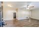 Bright living room featuring hardwood floors and a ceiling fan at 2543 Brentwood Rd, Decatur, GA 30032