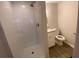 Basement bathroom with shower and granite vanity at 2490 Brentwood Rd, Decatur, GA 30032