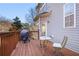 Deck with seating area and views of the surrounding trees at 260 Wildcat Lake Dr, Lawrenceville, GA 30043