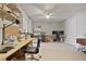Finished basement with workspace and sewing area at 260 Wildcat Lake Dr, Lawrenceville, GA 30043