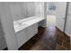 Bathroom with vanity, toilet and slate floor at 4279 Orchard Grv, Stone Mountain, GA 30083