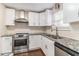 Modern kitchen with white cabinets and granite countertops at 2326 Chestnut Log Dr, Lithia Springs, GA 30122