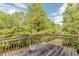 Wooden deck overlooking a wooded backyard at 5439 Village Rdg, Fairburn, GA 30213