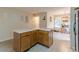 Kitchen with an island and ample cabinet space at 5439 Village Rdg, Fairburn, GA 30213