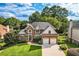 Aerial view of a two-story brick house with a two-car garage at 2023 Ector Nw Ct, Kennesaw, GA 30152