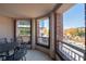 Spacious balcony with city views and outdoor seating at 285 Centennial Olympic Park Nw Dr # 401, Atlanta, GA 30313