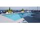 Stunning rooftop pool area with plenty of lounge chairs at 285 Centennial Olympic Park Nw Dr # 401, Atlanta, GA 30313