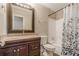 Bathroom with granite vanity, shower/tub combo and updated fixtures at 265 Windmill Pointe, Lawrenceville, GA 30044