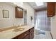 Bathroom with shower/tub combo and updated vanity at 4240 Stilesboro Nw Rd, Kennesaw, GA 30152